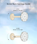Screw back earrings guide showing opening and closing mechanism for Nailed It 20G Titanium Screw Back Earrings for Sensitive Ears.