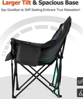Oversized XL Camping Chair for Adults With 400 Pound Capacity Heavy Duty Padded Folding Seat Side Pocket Cup Holder Cooling Bag Included