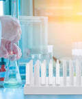 Heavy Duty Test Tube Rack With Peg Drying Layout For Reliable Centrifuge And Microtube Holding Two Pack on lab counter.