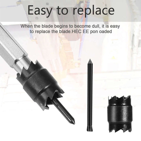 14-pack HSS spot weld cutter set for power drill; three cutters with 3/8 in hex shank shown