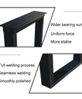 Close-up of Two Pack Hella Sturdy Industrial Steel Tube Table Legs Heavy Duty Metal Desk Supports showing welding and stability features.