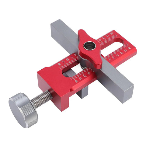 Cabinet Door Installation Jig With Aluminum Alloy Construction Pro Grade Adjustable 0 To 55mm Clamping Range close-up view.