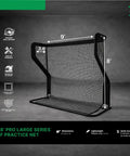 Pro Series 9x9 Golf Net With Auto Ball Return, black mesh net with durable aluminum frame, easy setup for simulator use.