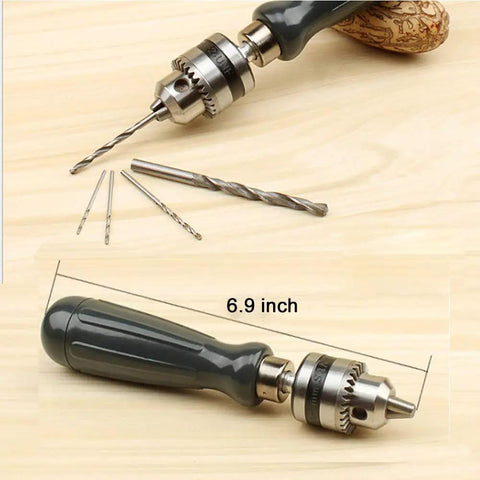 Hand Drill Bit Set 7 In 1 Pin Vise Kit Do It All With Chuck Key And 5 Twist Drill Bits For Wood Jewelry Delicate Work Electronics Assembly And Model Making DIY Drilling