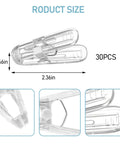 Heavy Duty Balloon Arch Clip Set 30 Pack Plastic Transparent Spring Clamps 2.4 Inch Balloon Clips size details