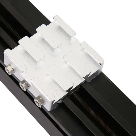 Heavy Duty Metal Cross Slide Block For Mini Lathes Z010M with smooth silver surface and mounting bolts on black rail.