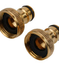 Garden Faucet Adapter Quick Connect Hose Fitting 3/4 Inch To 1/2 Inch Brass Water Connector For Outdoor Hose Setup No Fuss Install