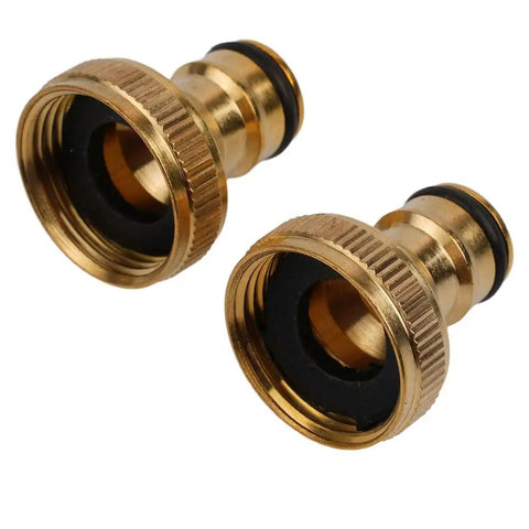 Garden Faucet Adapter Quick Connect Hose Fitting 3/4 Inch To 1/2 Inch Brass Water Connector For Outdoor Hose Setup No Fuss Install