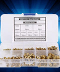 Boss Grade 650 Piece Brass Eyelets And Rivets Hardware Kit With Hollow Metal Buttonholes for Shoes Belts Backpacks Jackets.
