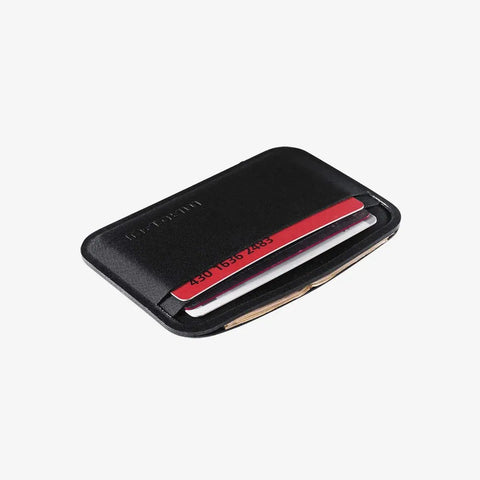 DAKA Everyday Tactical Slim Minimalist Card Holder Wallet Ultra Pocket Friendly EDC Gear For Men And Women Durable Polymer Build Holds Cards IDs And Some Cash Travel Ready In Black showing cards inserted