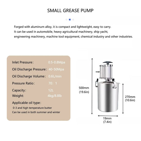 Heavy Duty Pneumatic Grease Pump With Five Foot Air Hose And Swivel Nozzle For Quick Grease Monkey Jobs And Field Machinery Care High Squeeze Ratio And Spacious Reservoir For Smooth Lubrication Without Any Sweat