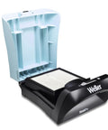Heavy Duty Soldering Fume Extractor With Beast Mode Adjustable Blower and Top Shelf Particle Control, compact design.