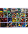 Massive 1000 Piece Car Fuse Kit with fast, medium, slow blow fuses in color-coded storage box for cars, trucks, RVs, boats.