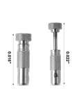Heavy Duty Aircraft Tire Valve Stem Removal Tool Replacement Part 968RB shown with measurements for standard and larger valve stems.
