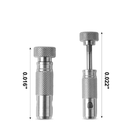 Heavy Duty Aircraft Tire Valve Stem Removal Tool Replacement Part 968RB shown with measurements for standard and larger valve stems.