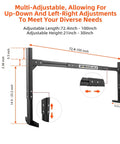 Beefy Aluminum Trailer Roof Ladder Rack Extends From 6 Feet To 8.2 Feet With 800 Lb Capacity, Adjustable Height 21.4 To 33 Inches, Includes Two Straps For Universal Enclosed Or Open Trailers, Heavy Duty Gear For Any Truck Bed. adjustable trailer ladder rack with length and height dimensions