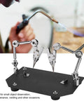 Third Hand Soldering Station With Dual Clips Jewelry Welding Fixture Table Clamp for precision workbench tasks.