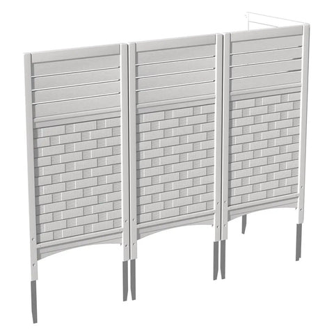 Outdoor Privacy Screen For Air Conditioner Unit With Four Panels, Trash Can Enclosure And Pool Equipment Shield, Resin Fence Kit 45x22"