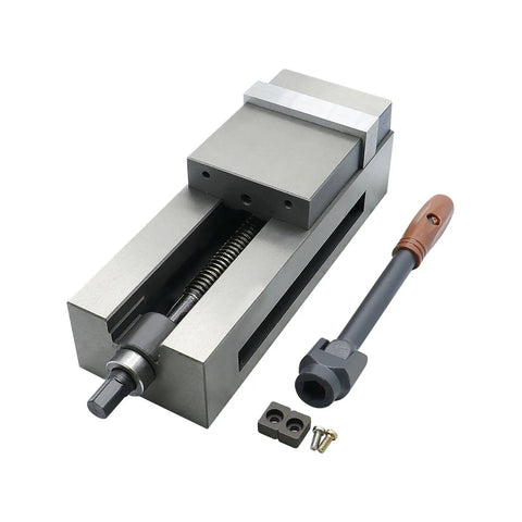 Beefy Heavy Duty CNC Vise 4 Inch 6 Inch With Quick Adjust Slide Bar One Piece Integrated Angle Fixed Milling Fixture For Milling Machines And Precision Machining Projects At Hardware Stores, with handle and jaw plates
