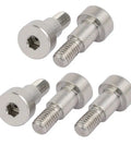 Premium Grade Heavy Duty 304 Stainless Steel Hex Socket Shoulder Bolt Featuring Crisp M8 Threads And Rock Solid 10Mm Shaft 12Mm Length Designed For Dead Simple Assembly And Daily Garage Tasks Pack Of Five in silver finish.