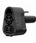 Heavy Duty CCs1 To Nacs Adapter Crafted For Tesla Cybertruck, black connector showing DC fast charging ports.