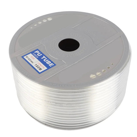 Top Shelf Transparent PU Air Hose Featuring 10mm OD And 6.5mm Inner Bore Stretching 328 Feet Of Ridiculously Flexible Pneumatic Tubing.