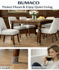 Dining room with 20 Pack Chair Leg Floor Protectors Silicone Pads For Hardwood Floors Clear Universal Fit For Round And Square Chair Legs 1.31 Inches To 2 Inches Durable Floor Saver Cushioned Pads on chair legs, preventing scratches.