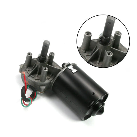 DC 12V 40RPM Reversible Worm Geared Motor with High Torque Gear Box Reduction Right Shaft GW7085 close-up