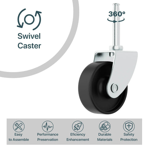 Two Pack Replacement Caster Wheels For Wet Dry Vacuum Cleaners Compatible With Ridgid Craftsman DeWALT Models 12293 Shop Vac Parts