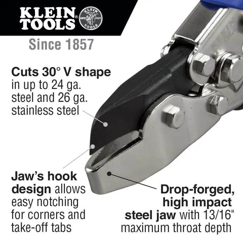 V Notcher For Ductwork And Sheet Metal Cutter For 30 Degree V Angles Heavy Duty Drop Forged Jaw With Throat Depth Thirteen Sixteen Inches