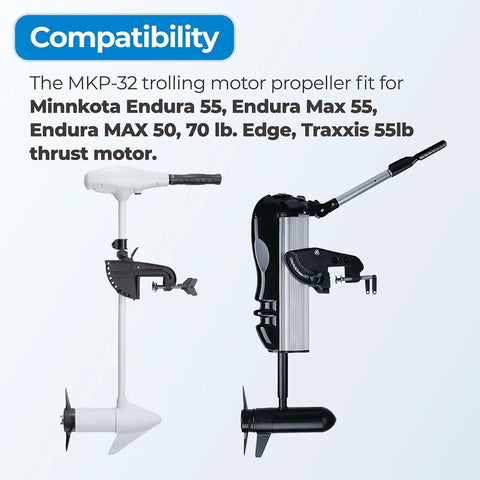 MKP-32 Trolling Motor Propeller Replacement for Minn Kota Weedless Wedge 2 Prop Fits 3 5/8 Inch Motor Diameters, Replacement Parts for All Terrain Endura Max PowerDrive Pontoon Transom Motors