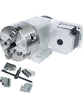 Shop Ready CNC Fourth Axis Rotary Indexer With 130Mm Four Jaw Chuck And Plug And Play Nema34 Stepper Motor, featuring precision jaws and motor.