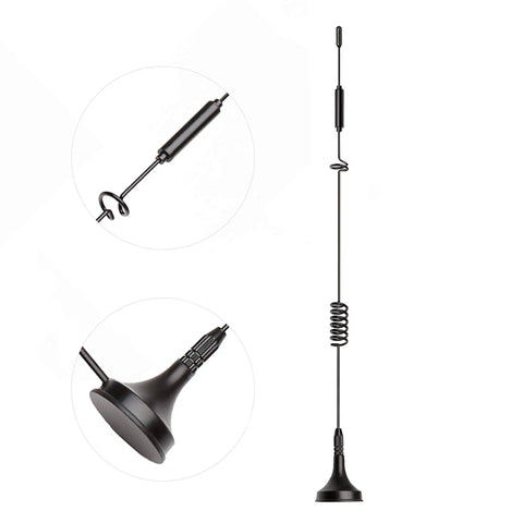 Premium LTE Cellular Antenna With A Tough Magnetic Mount And Extra Long Three Meter Cable Built For Verizon ATT TMobile Routers, detailed view of antenna design.