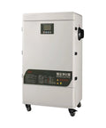 Hearty Fume Extractor With 5 Layer Hepa Carbon Filter And Spark Arrester, heavy-duty smoke purifier on wheels, designed for shop use.