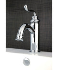 Royale LS5413RL Brushed Brass Bathroom Faucet With Solid Brass Construction Drip Free Ceramic Disc on a white countertop