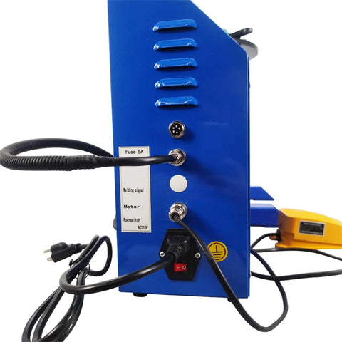 Build Tough Rotary Welding Positioner With Plug And Play Plc Touchscreen 50 Kg Capacity And 7 87 Inch 3 Jaw Chuck 0 To 90 Degree Adjustable Turntable For Fabrication Shops rear panel connections and ports.