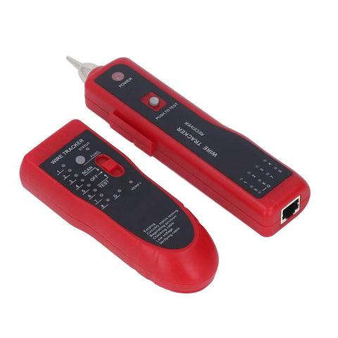 Wire Tracer Receiver Kit And Network Cable Tester Line Finder for Pro Grade Telephone Line Maintenance with red casing.