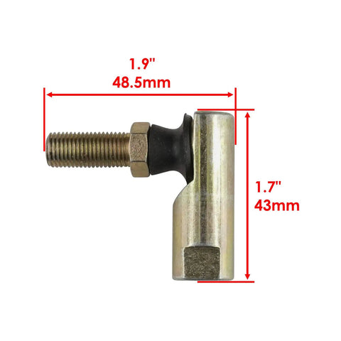 Tractor Link Ball Joints Two Pack Replacement Kit for Lawn Tractors With Right Side 7/16-20 RH Female Thread And Left Side 3/8-24 RH Male Thread Durable Heavy Duty Steering Joint Set, 1.9in x 1.7in