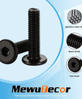 Heavy Duty Quarter Inch By Twenty Flat Head Socket Head Screws Furniture Bolts Countersunk Connectors Stainless Steel 304 Black Oxide