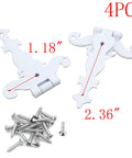 Decorative Zinc Alloy Tee Hinge White Finish T Strap Hinges For Doors And Wooden Boxes 4.45 Inch Long Includes Screws Pack Of 4