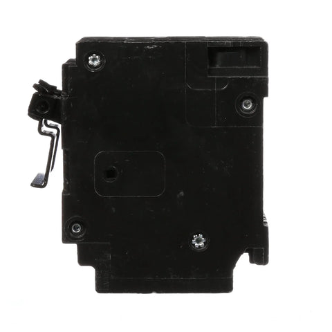 Side view of Two 30 Amp Double Pole Quadplex Plug In Circuit Breaker With Space Saving Half Inch Frame UL Listed