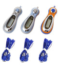 Totally Reliable One-Handed Electronic Tally Counter With Loud Chant Voice, three colors displayed with blue straps for counting accuracy.