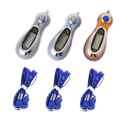 Totally Reliable One-Handed Electronic Tally Counter With Loud Chant Voice, three colors displayed with blue straps for counting accuracy.