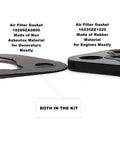 Two Pack Gasket Kit For Honda GX160 GX200 And Clone Engines and Generators, air filter gaskets, non asbestos and rubber materials.