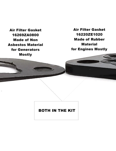 Two Pack Gasket Kit For Honda GX160 GX200 And Clone Engines and Generators, air filter gaskets, non asbestos and rubber materials.