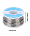 2.0mm Rosin Core Solder Wire 63/37 Alloy, 100G Roll for Electronics Soldering, spool with measurements shown