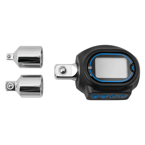 Digital Torque Adapter With 1/2 Inch Drive Includes 3/8 Inch And 1/4 Inch Adapters Rotatable Display 30 To 150 Foot Pound Range