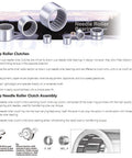 Built Tough One Way Needle Roller Bearing Drawn Cup Clutch 30x37x20mm 52100 Chrome Steel 5 Piece Set displayed with details.