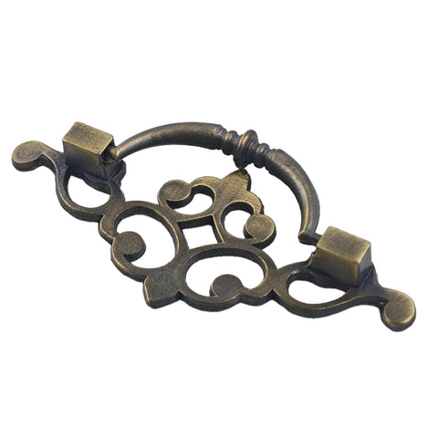 Antique bronze drop bail pull from the set of 4 vintage drop bail pulls cabinet handles for kitchen cabinets with 2.5 inch hole distance.