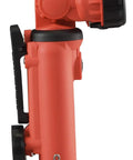 Side view of Knucklehead Spotlight Alkaline Light Orange 180 Lumens Dual Power handheld LED light, rugged design with swivel head.